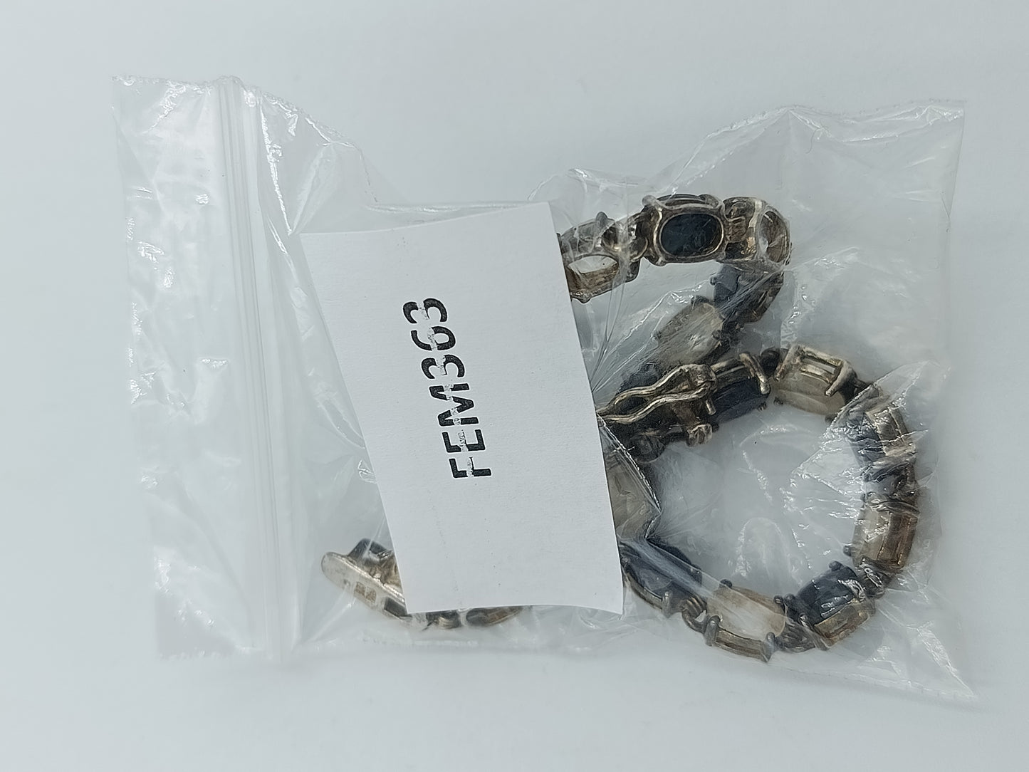 925 Silber Armband mit dunklen &amp; hellen Schmucksteinen