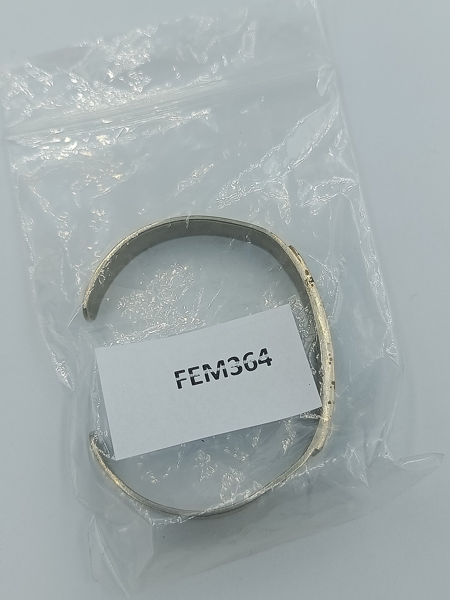 Versilberter Armreif mit Türkis-Einlage, Mexico Stempel