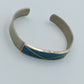 Versilberter Armreif mit Türkis-Einlage, Mexico Stempel
