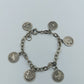Versilbertes Münz-Armband im Antik-Stil