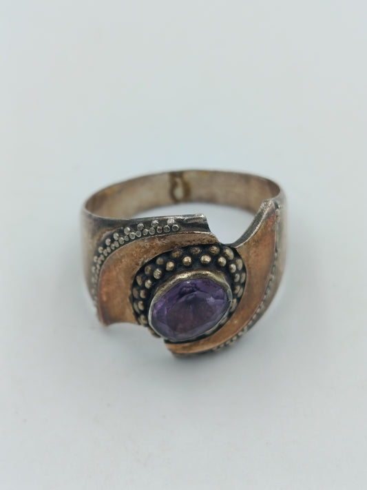 925er Silberring mit Amethyst