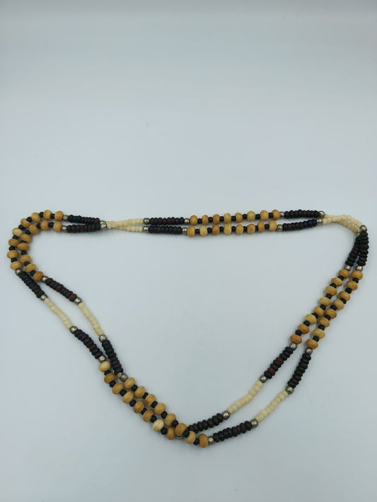 Zweireihige Perlenkette im Naturlook