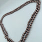 Elegante lange Perlenkette in Schokobraun