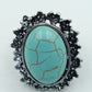 Statement-Ring mit großem Türkis-Cabochon