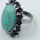 Statement-Ring mit großem Türkis-Cabochon