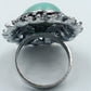 Statement-Ring mit großem Türkis-Cabochon