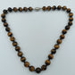 Halskette mit Tigerauge-Perlen und Magnetverschluss