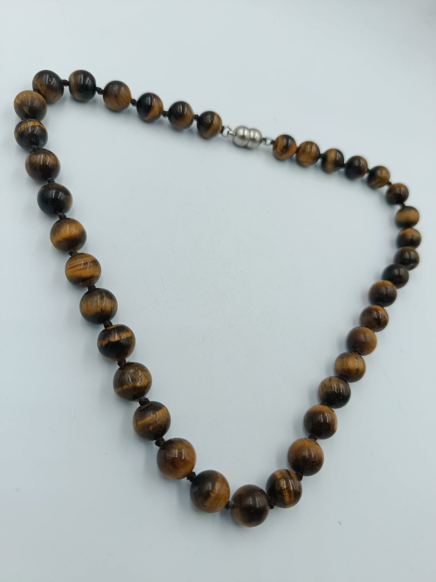 Halskette mit Tigerauge-Perlen und Magnetverschluss