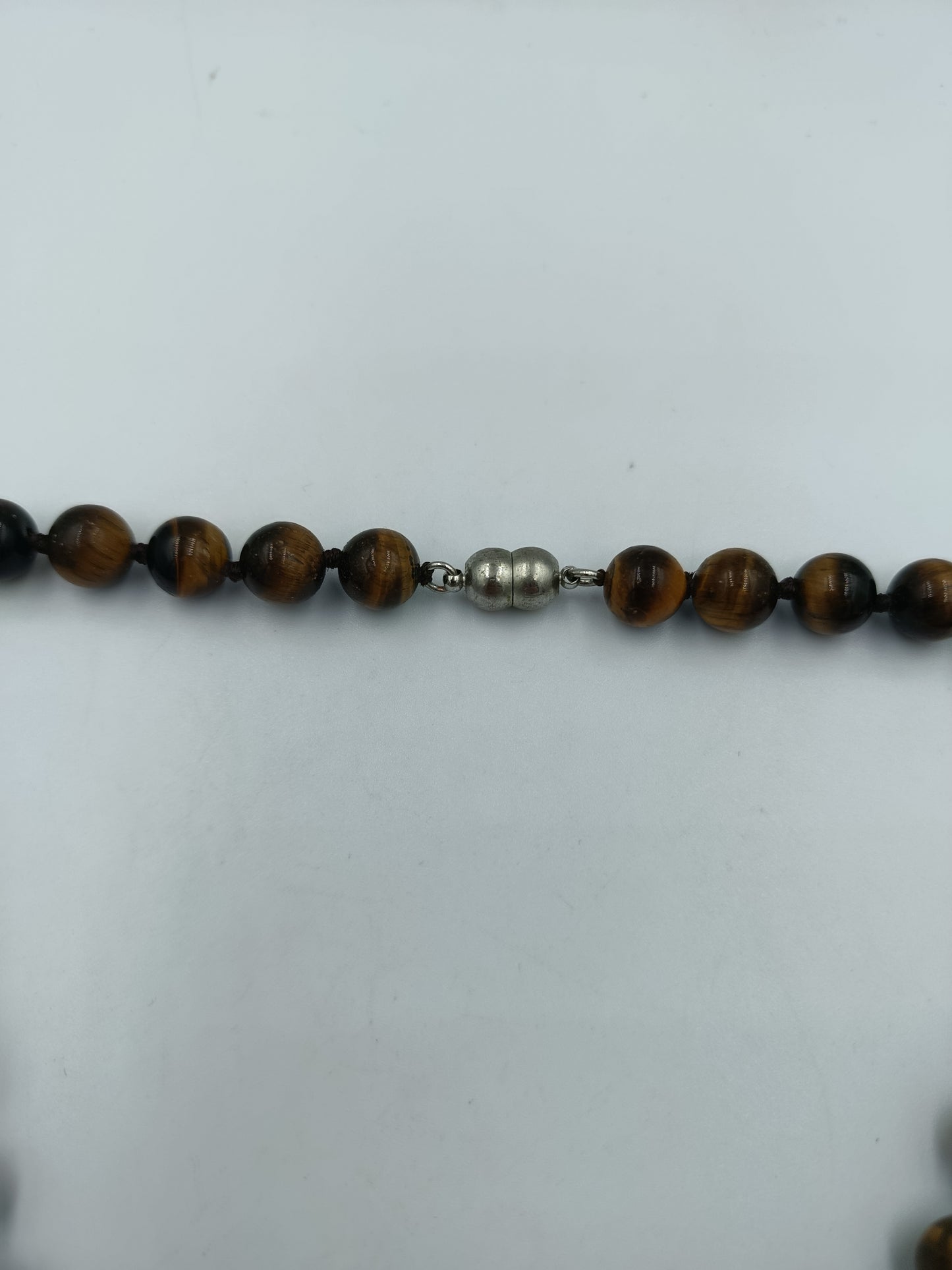 Halskette mit Tigerauge-Perlen und Magnetverschluss