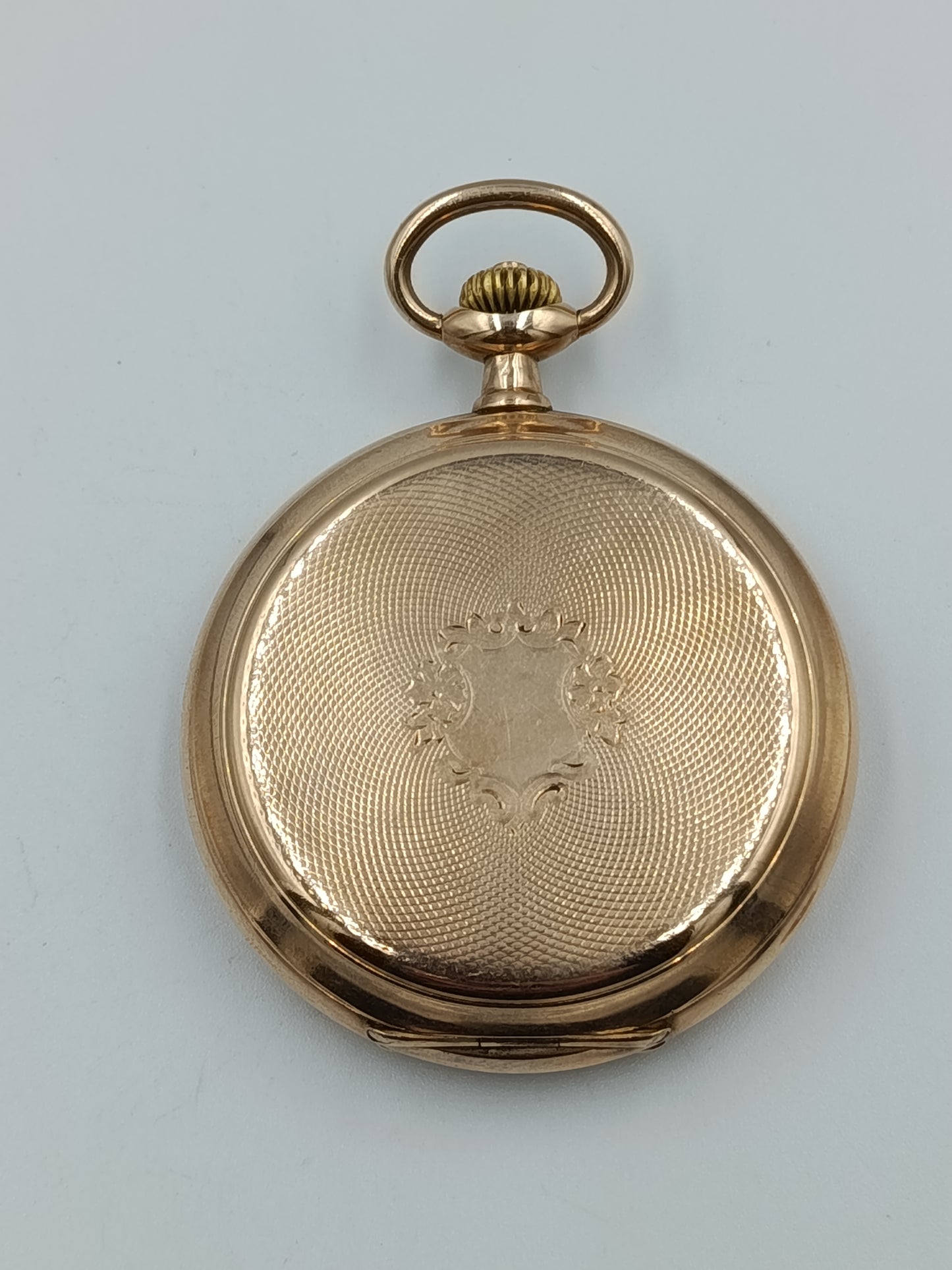 Antike Omega Savonnette-Taschenuhr in Goldoptik (defekt)