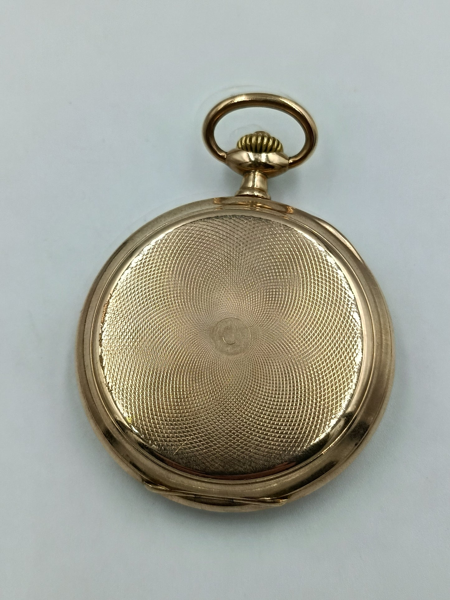 Antike Omega Savonnette-Taschenuhr in Goldoptik (defekt)