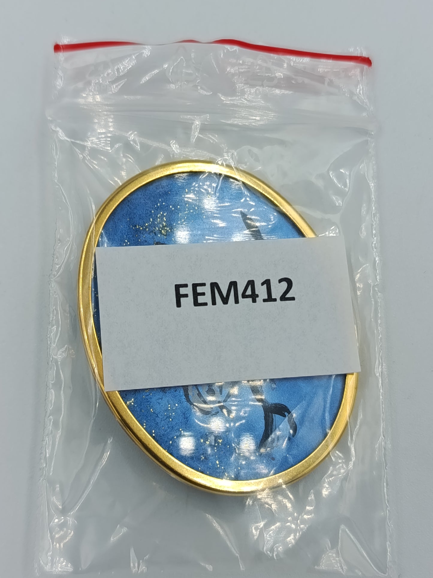 Künstlerische Emaille-Brosche von Uhlig mit Vogelmotiv