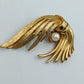 Goldfarbene Brosche im Blätter-Design mit Perle