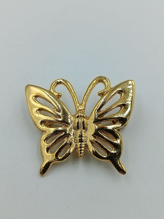 Goldfarbene Schmetterlings-Brosche