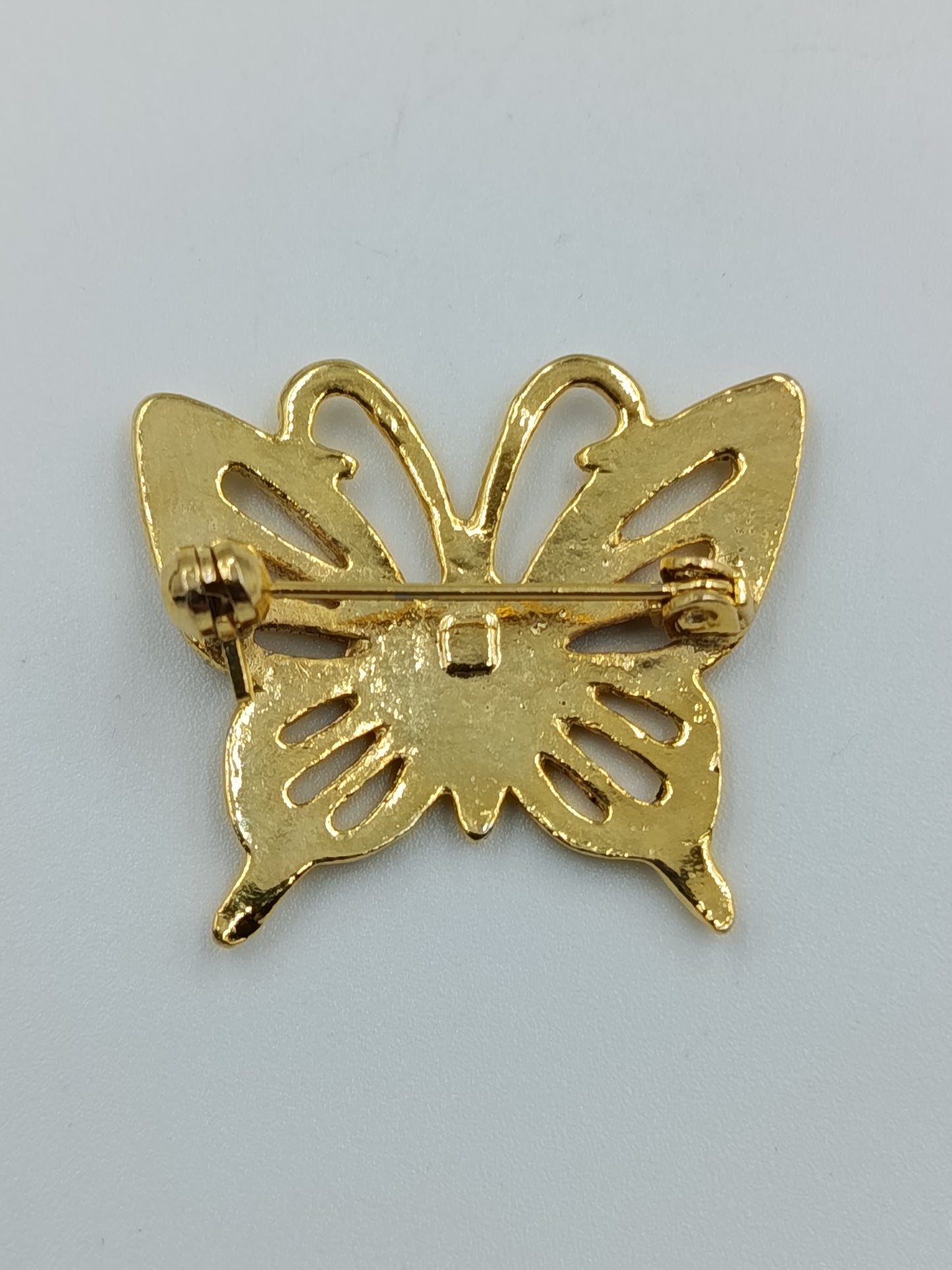 Goldfarbene Schmetterlings-Brosche