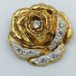 Vintage Rosen-Brosche mit Strass