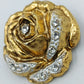Vintage Rosen-Brosche mit Strass