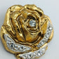 Vintage Rosen-Brosche mit Strass
