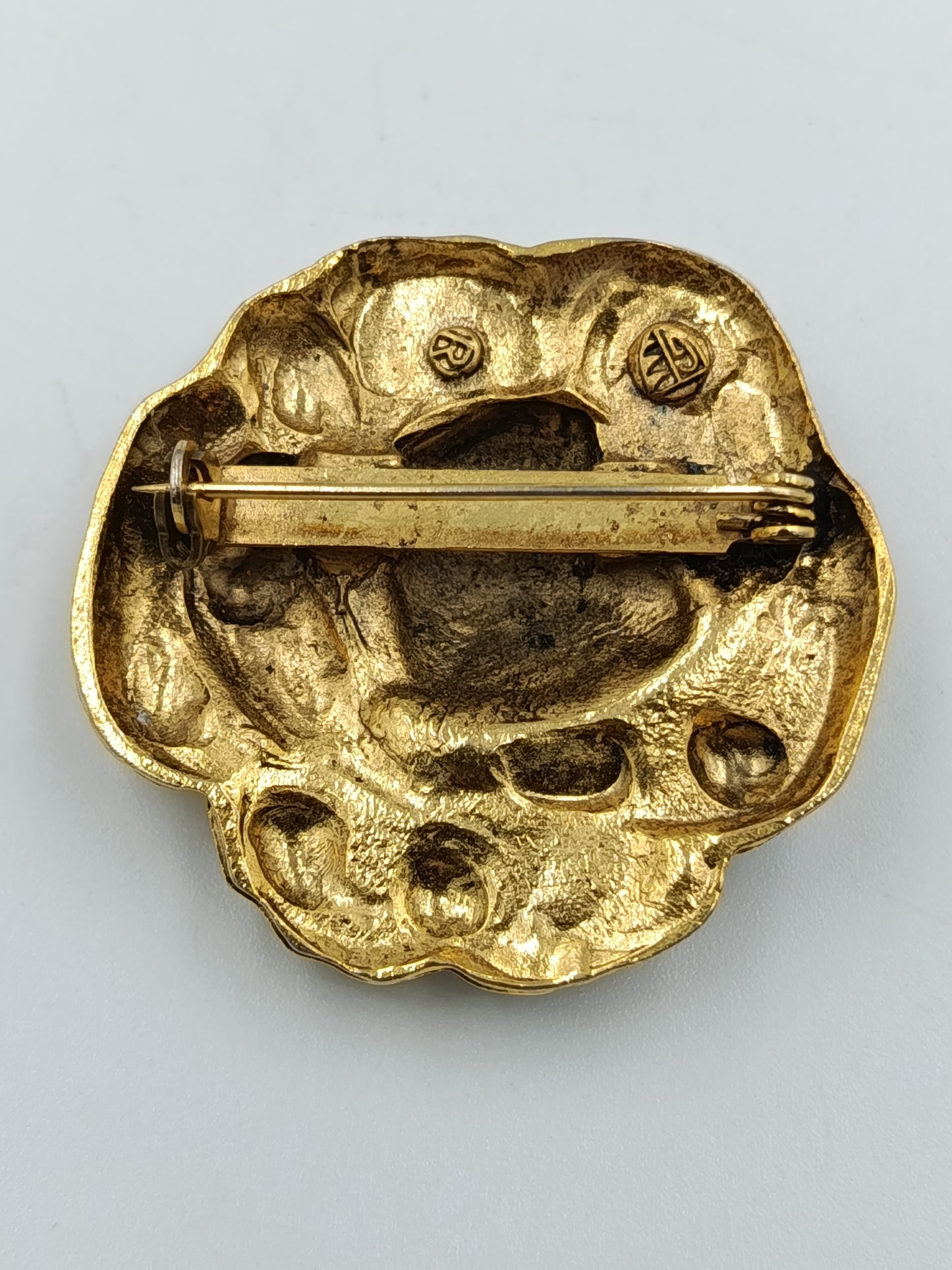 Vintage Rosen-Brosche mit Strass