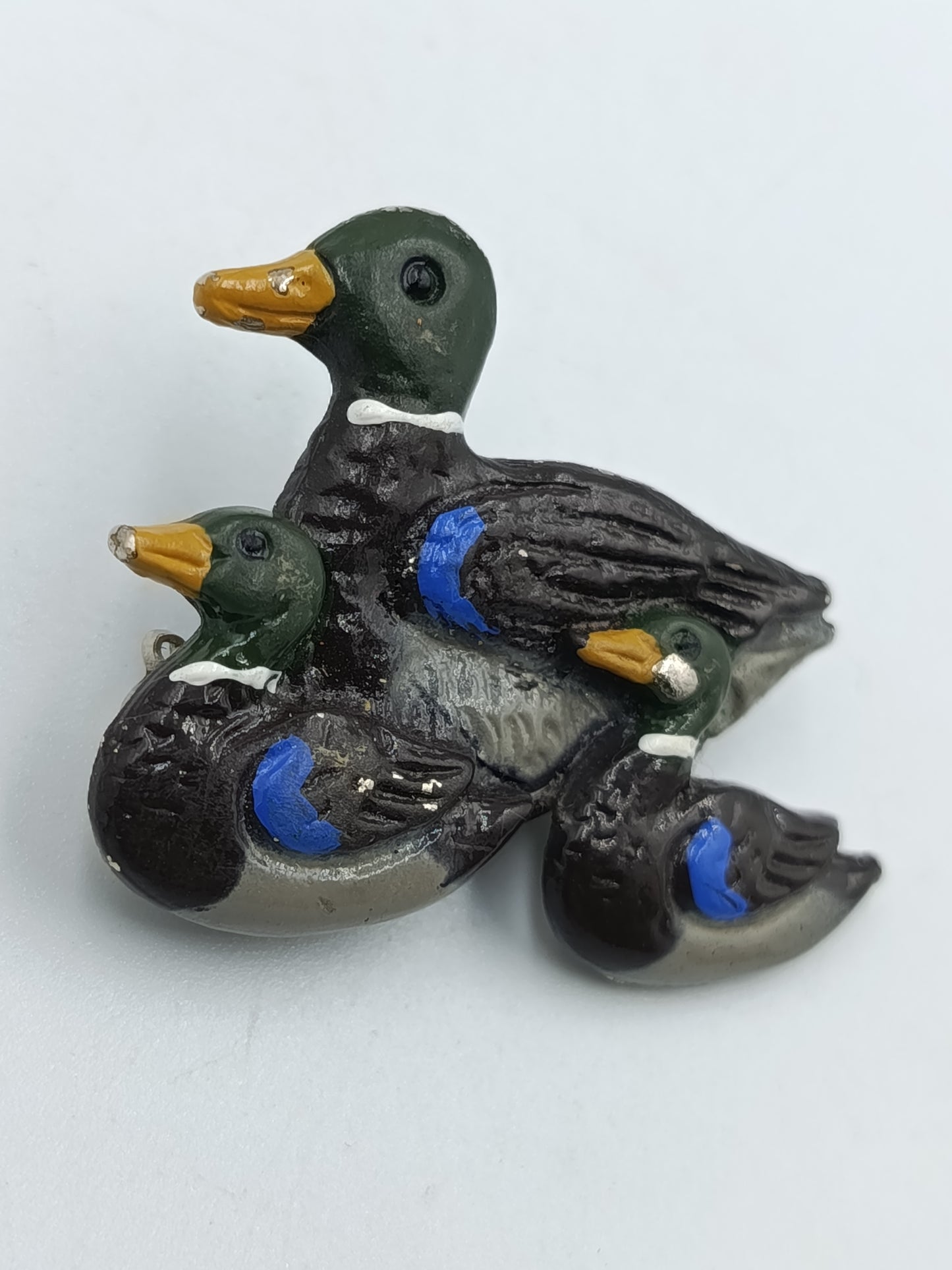 Brosche „Entenfamilie“ handbemalt