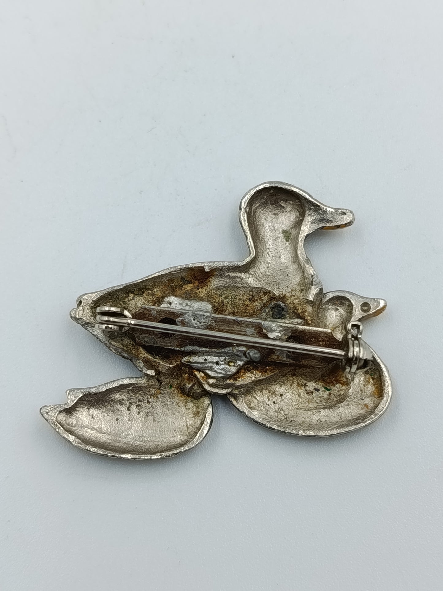 Brosche „Entenfamilie“ handbemalt