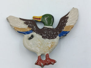 Emaille-Brosche „Fliegende Ente“
