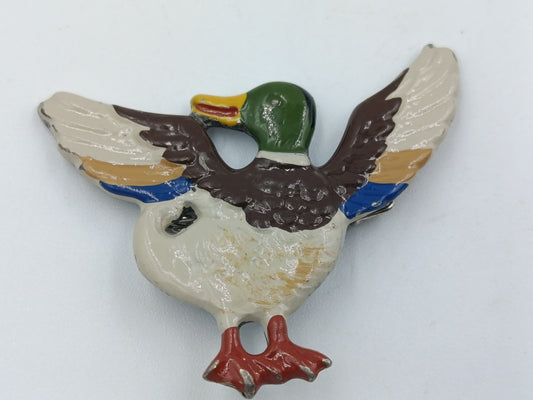 Emaille-Brosche „Fliegende Ente“