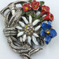 Trachtenbrosche mit Alpenblumen