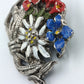 Trachtenbrosche mit Alpenblumen