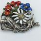 Trachtenbrosche mit Alpenblumen