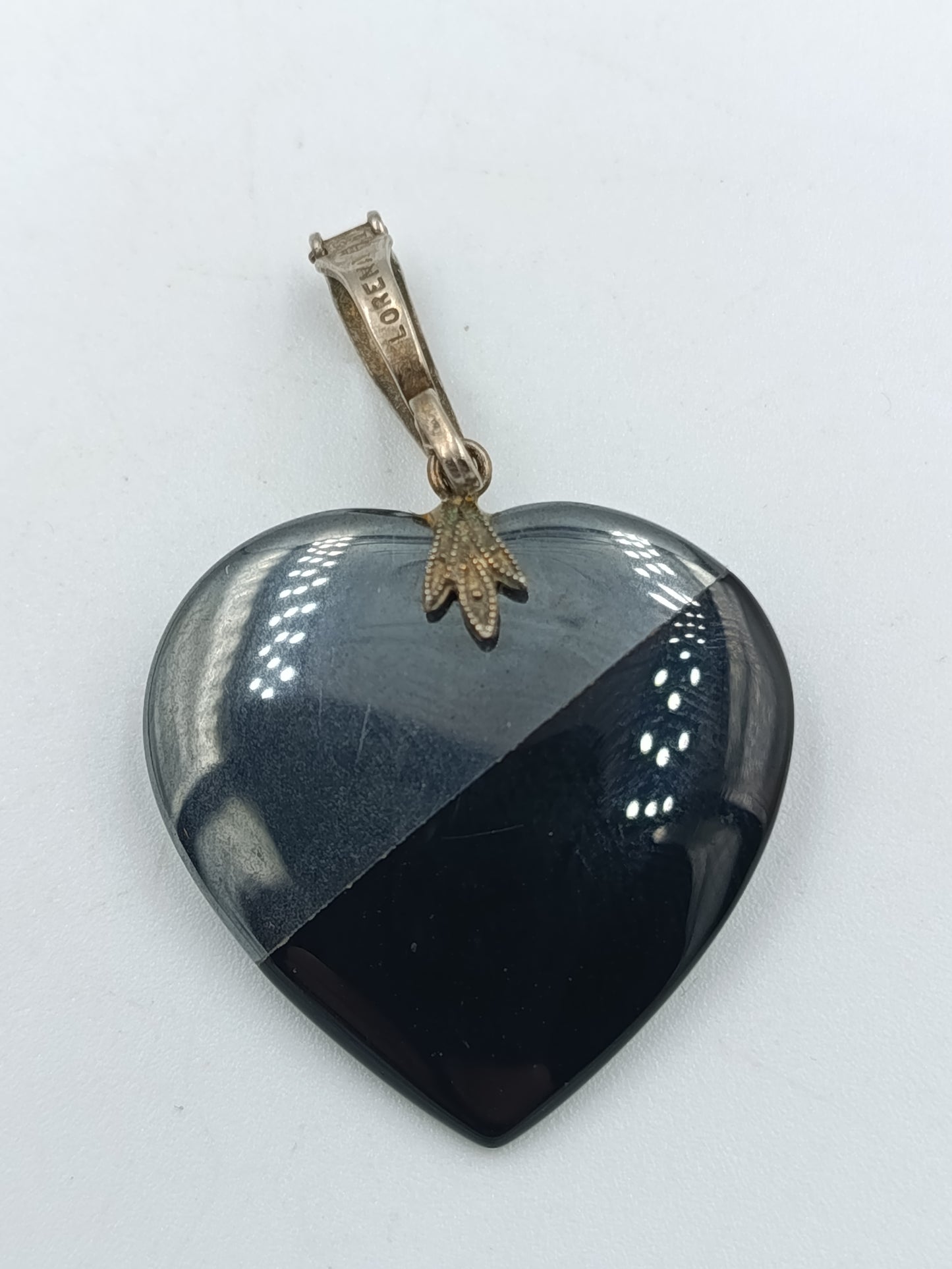 Herz-Anhänger aus 925er Silber mit Hämatit
