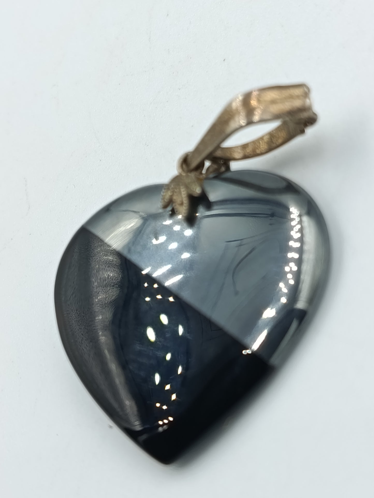 Herz-Anhänger aus 925er Silber mit Hämatit