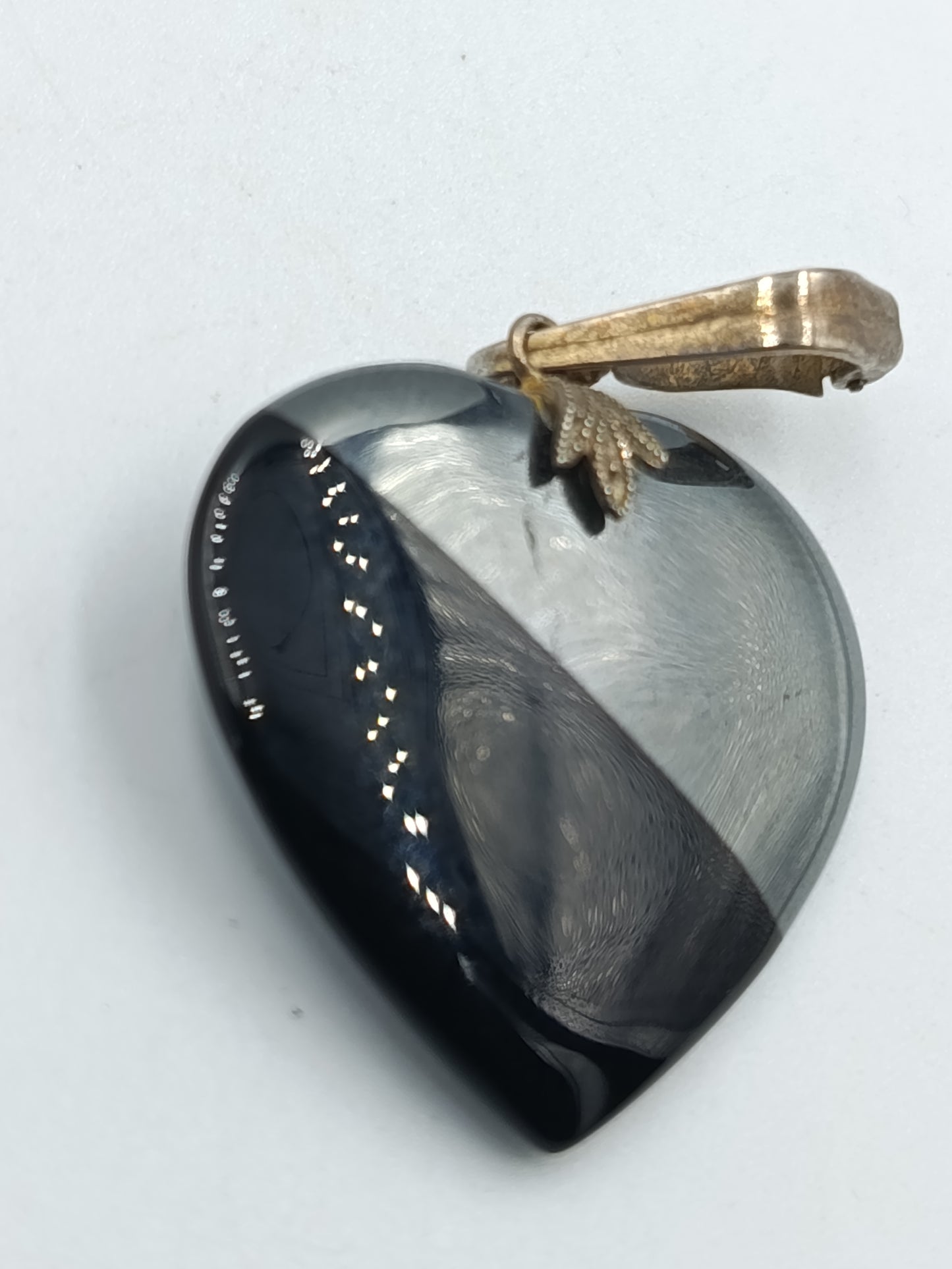 Herz-Anhänger aus 925er Silber mit Hämatit