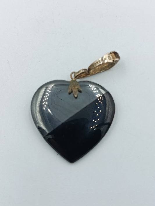 Herz-Anhänger aus 925er Silber mit Hämatit