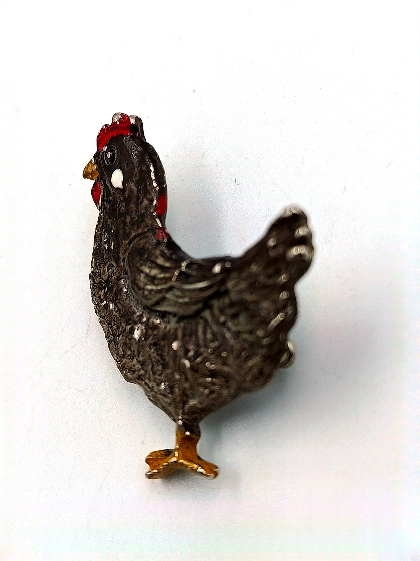 Vintage Brosche „Huhn“