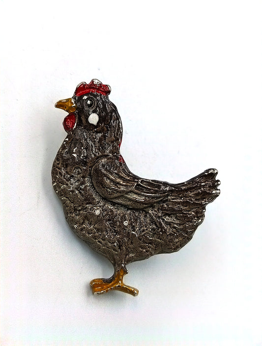 Vintage Brosche „Huhn“