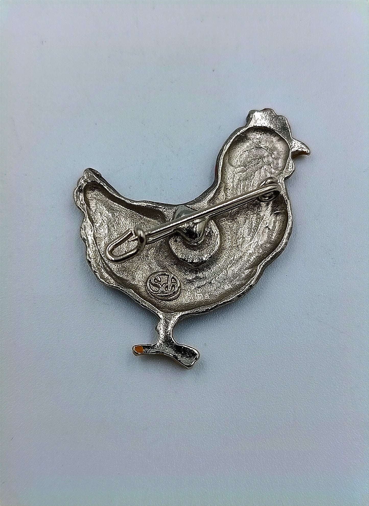 Vintage Brosche „Huhn“