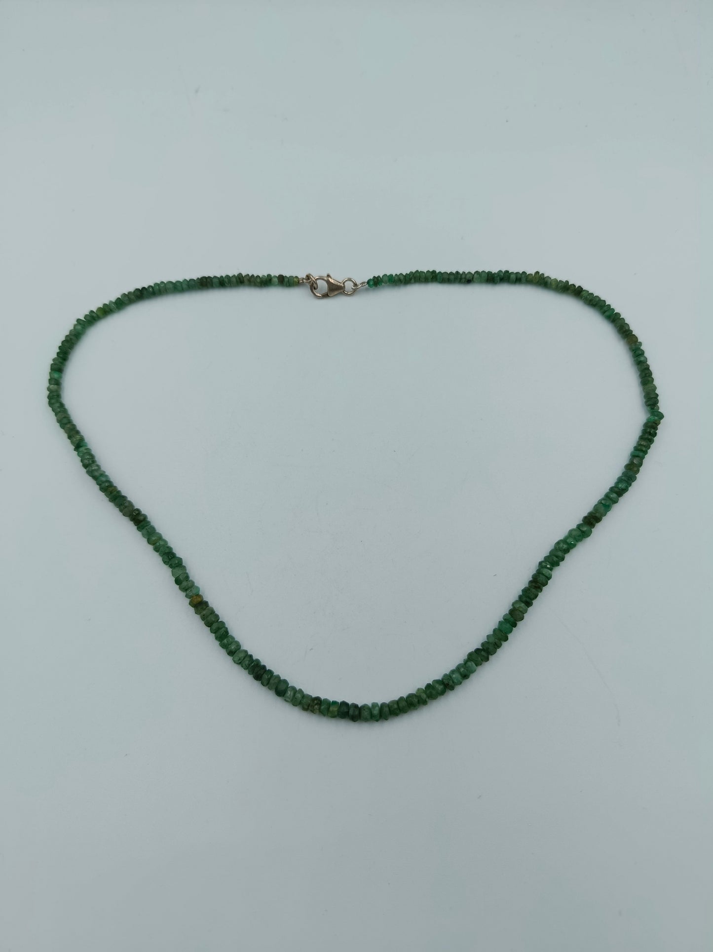 Smaragd-Kette mit 925er Silberverschluss