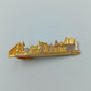 Vintage Krawattenklammer „Stadtansicht“ vergoldet