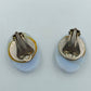 Vintage Ohrclips mit blauem Chalcedon (Achat-Optik)