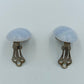 Vintage Ohrclips mit blauem Chalcedon (Achat-Optik)