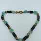 Edelstein-Collier mit Aquamarin, Turmalin &amp; Pyrit