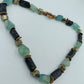 Edelstein-Collier mit Aquamarin, Turmalin &amp; Pyrit