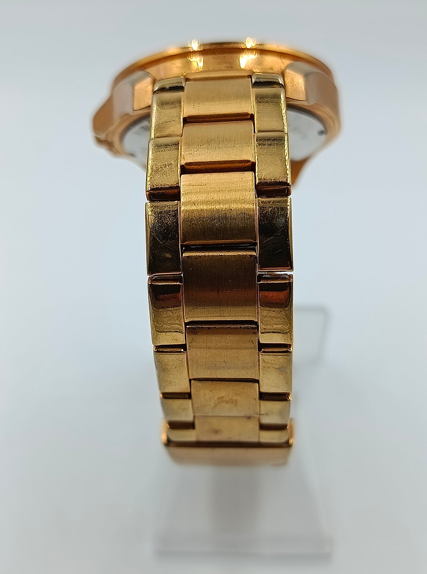 Fossil Damenuhr in Goldoptik mit Strassbesatz