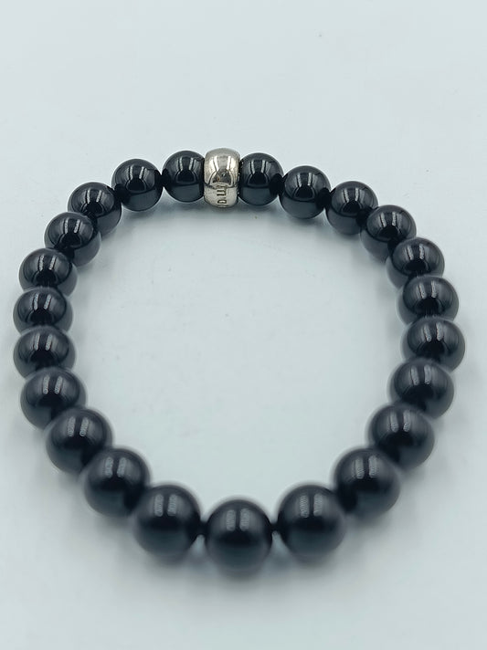 Kugelarmband mit Onyx-Optik