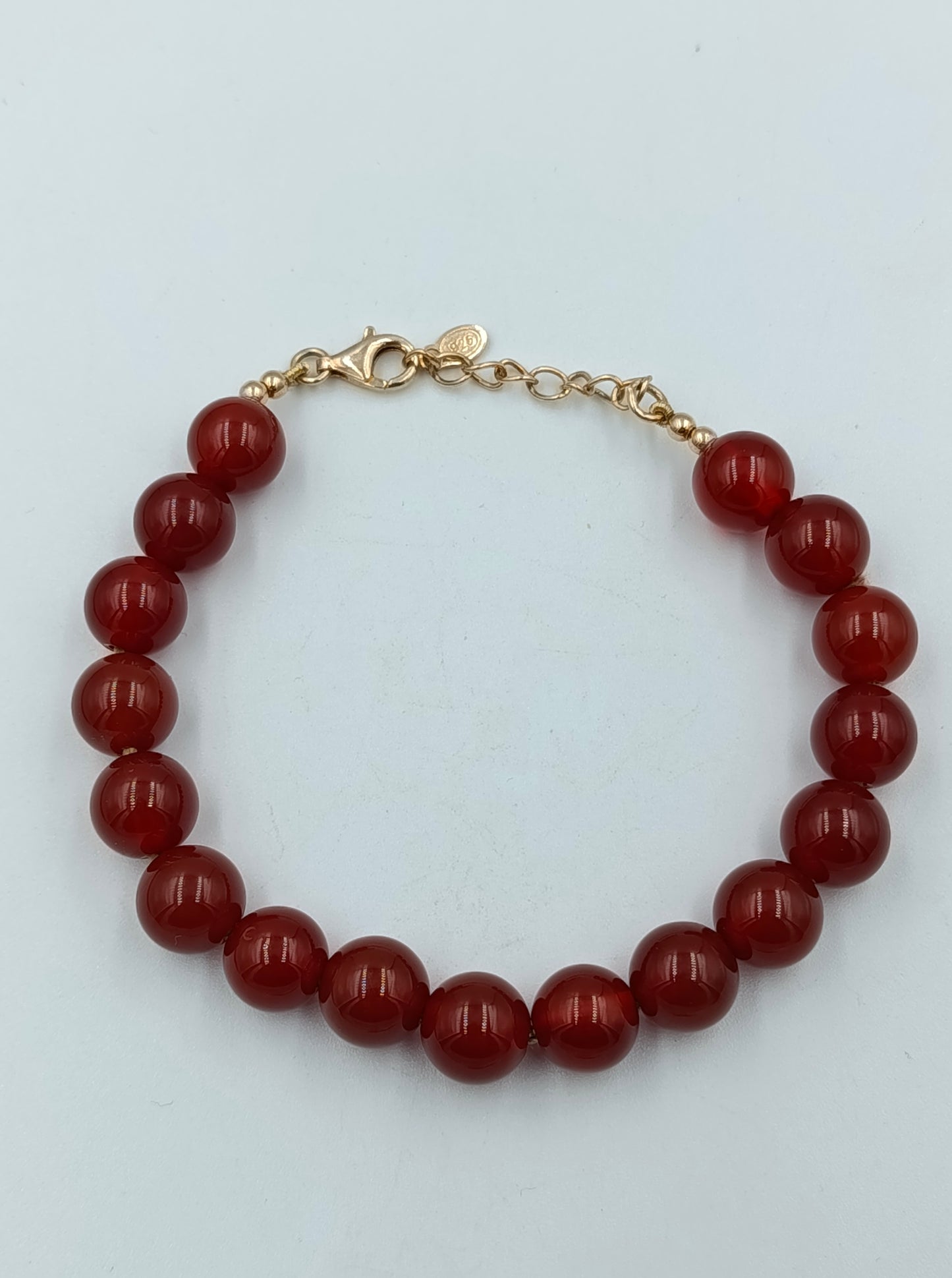 Schmuckset aus Karneol mit vergoldetem 925er Silber