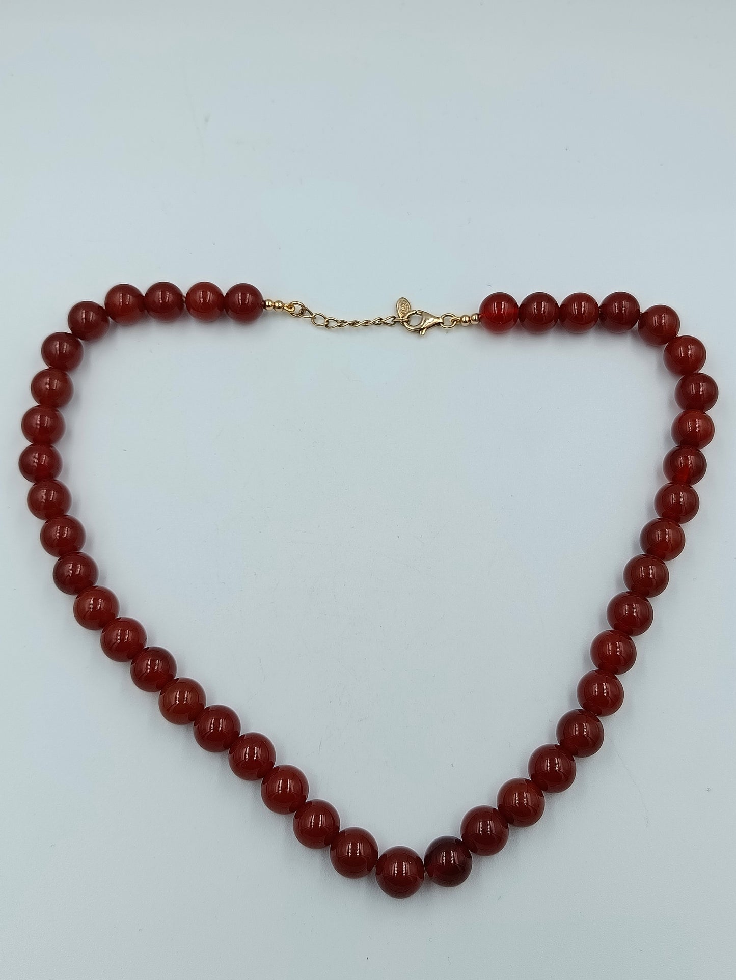 Schmuckset aus Karneol mit vergoldetem 925er Silber