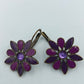 Blumenohrringe in Lila mit Vintage-Design