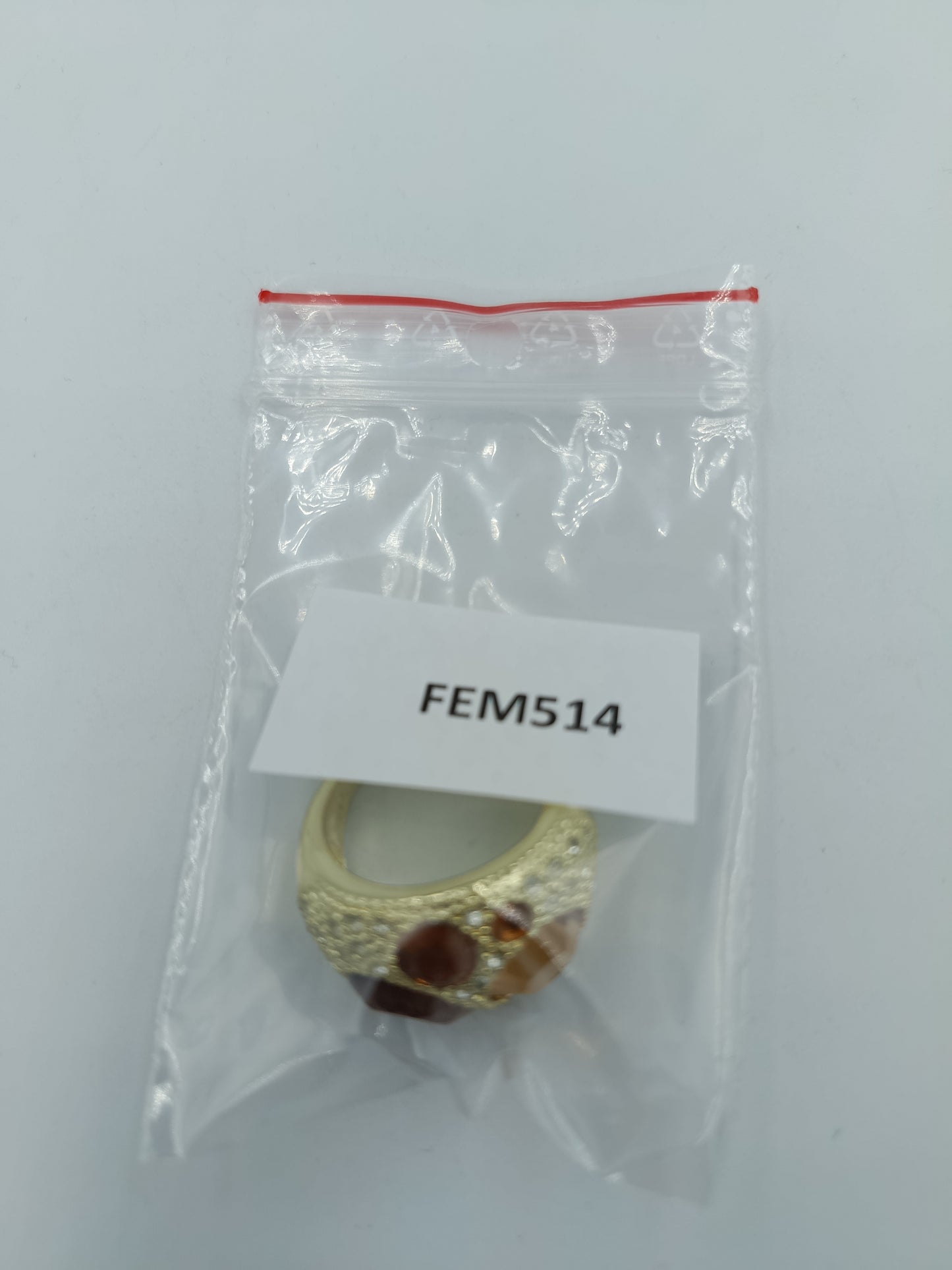 Damenring mit Strass und braunen Schmucksteinen