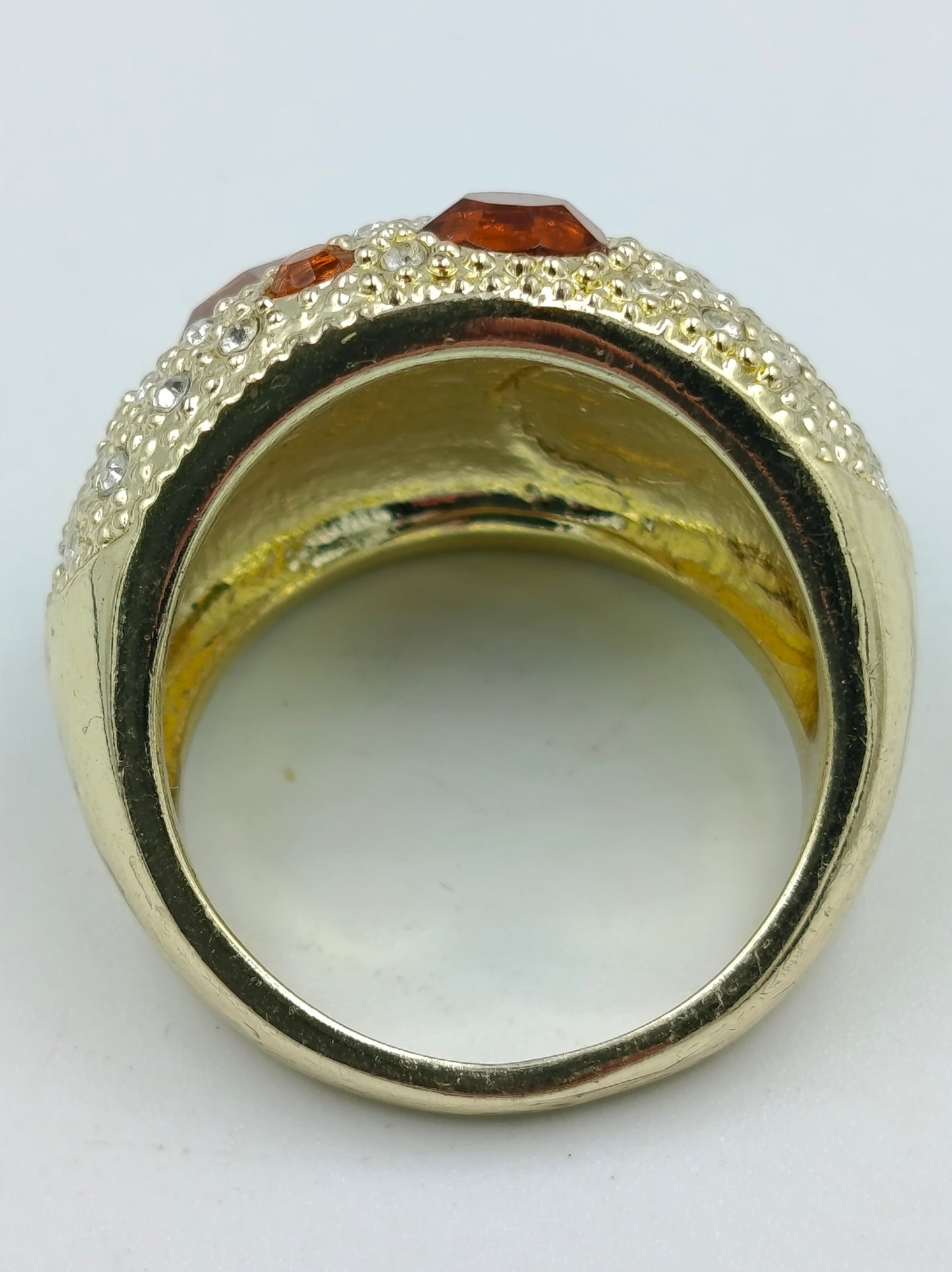 Damenring mit Strass und braunen Schmucksteinen